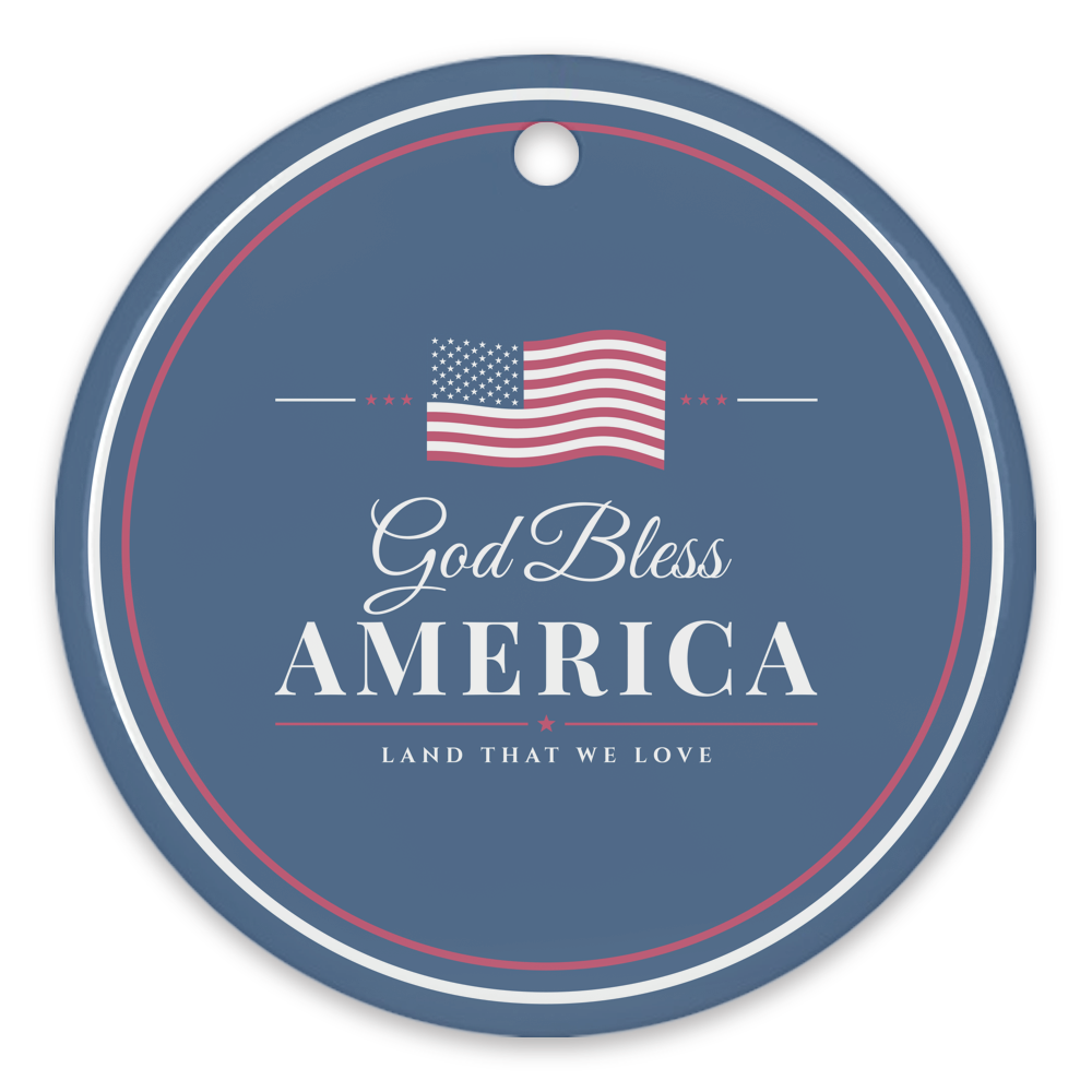 God Bless America Porcelain Ornament