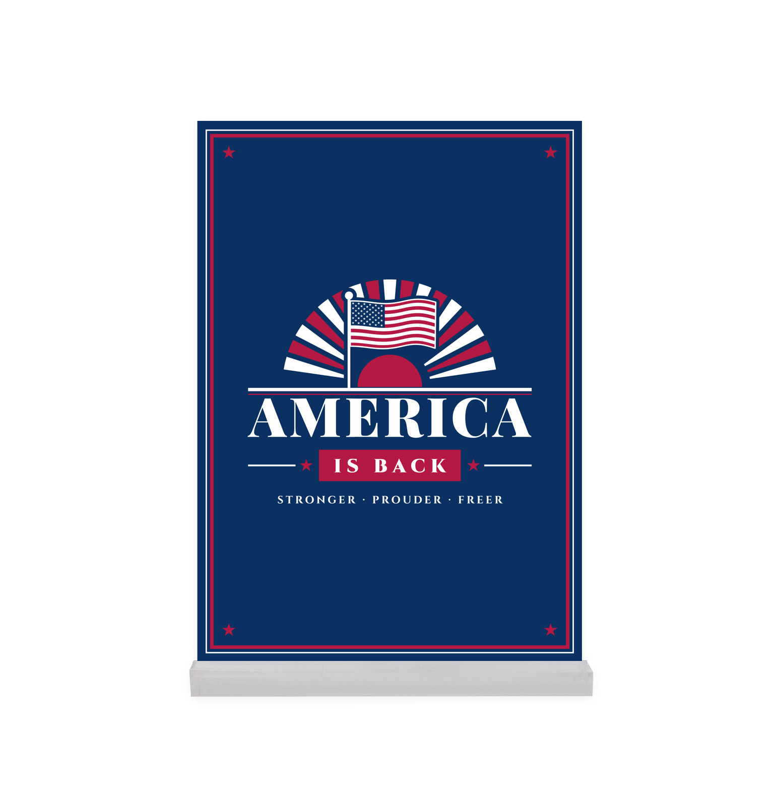 America Is Back Acrylic Desk Block