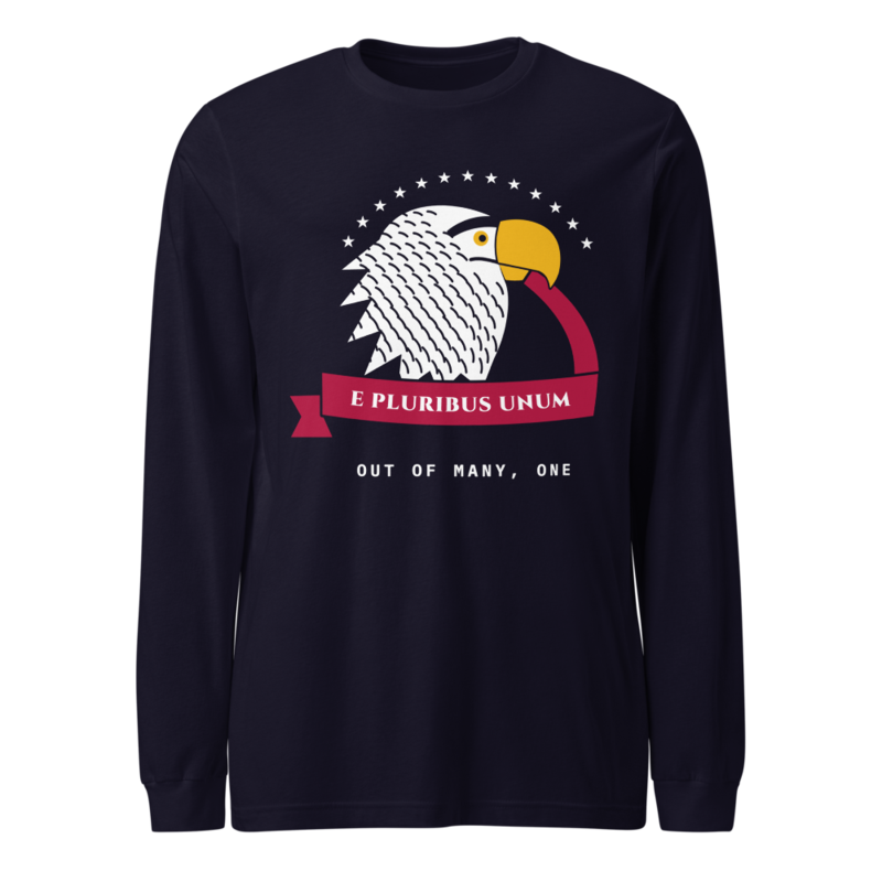 E Pluribus Unum Long Sleeve Tee in Navy