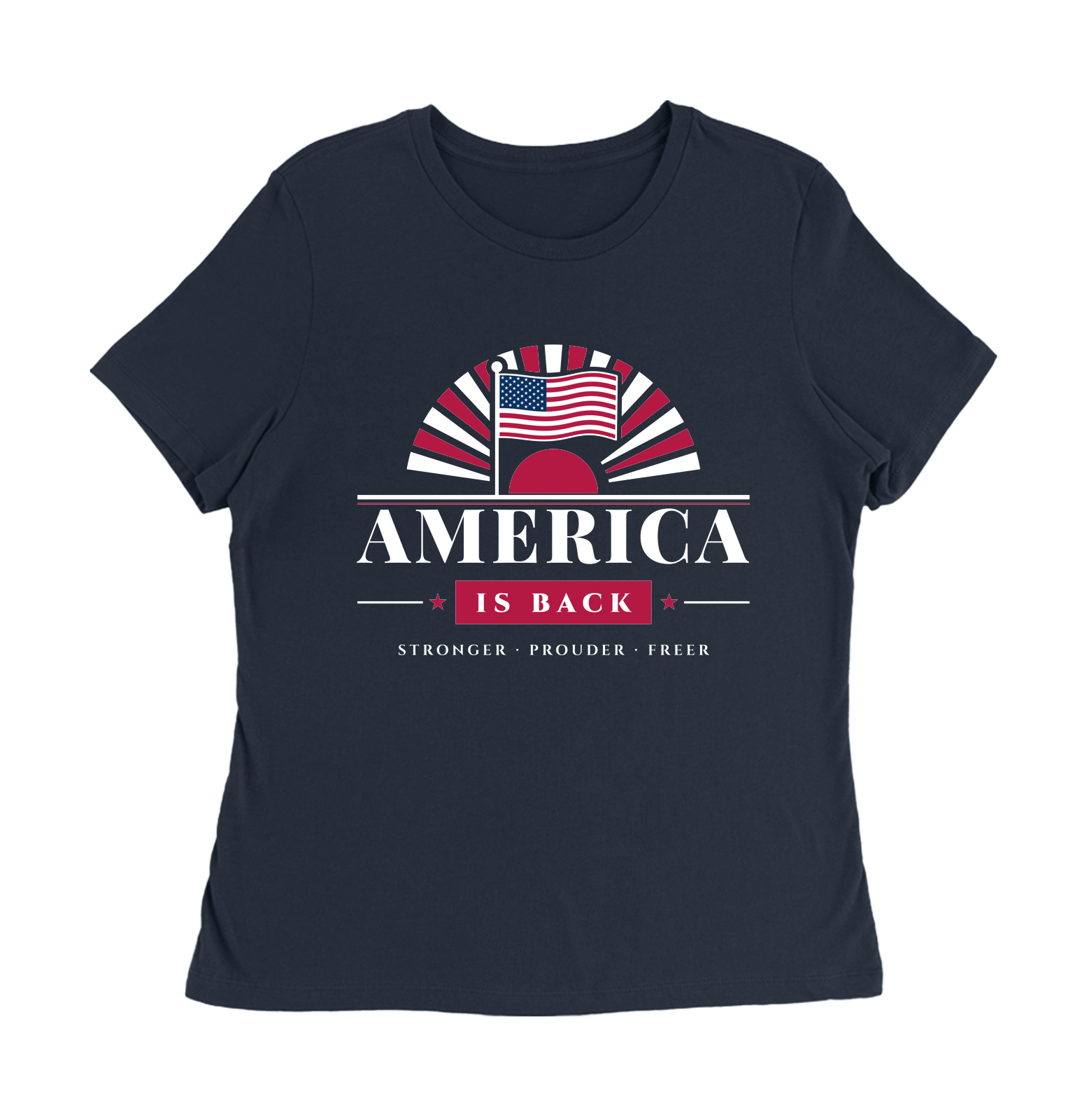 America Is Back Women's Relaxed Tee in Navy