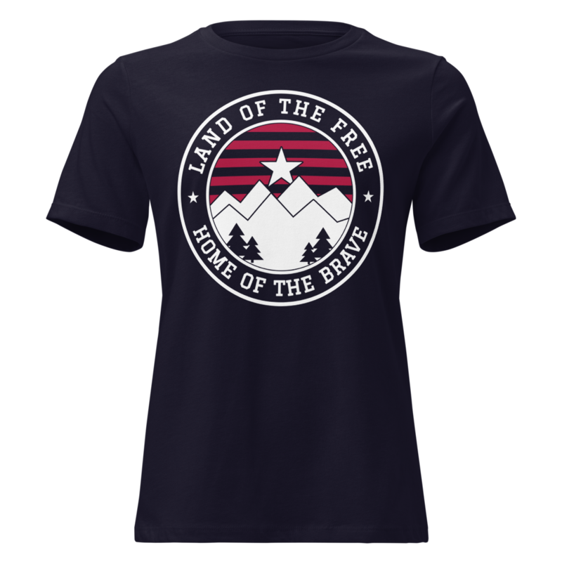 Land of the Free Women’s Relaxed Tee in Navy