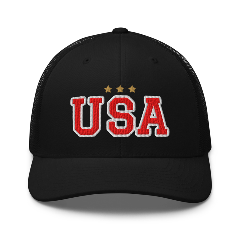 USA Trucker Hat in Black