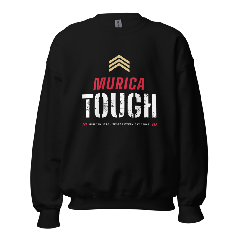 Murica Tough Crewneck Sweatshirt in Black