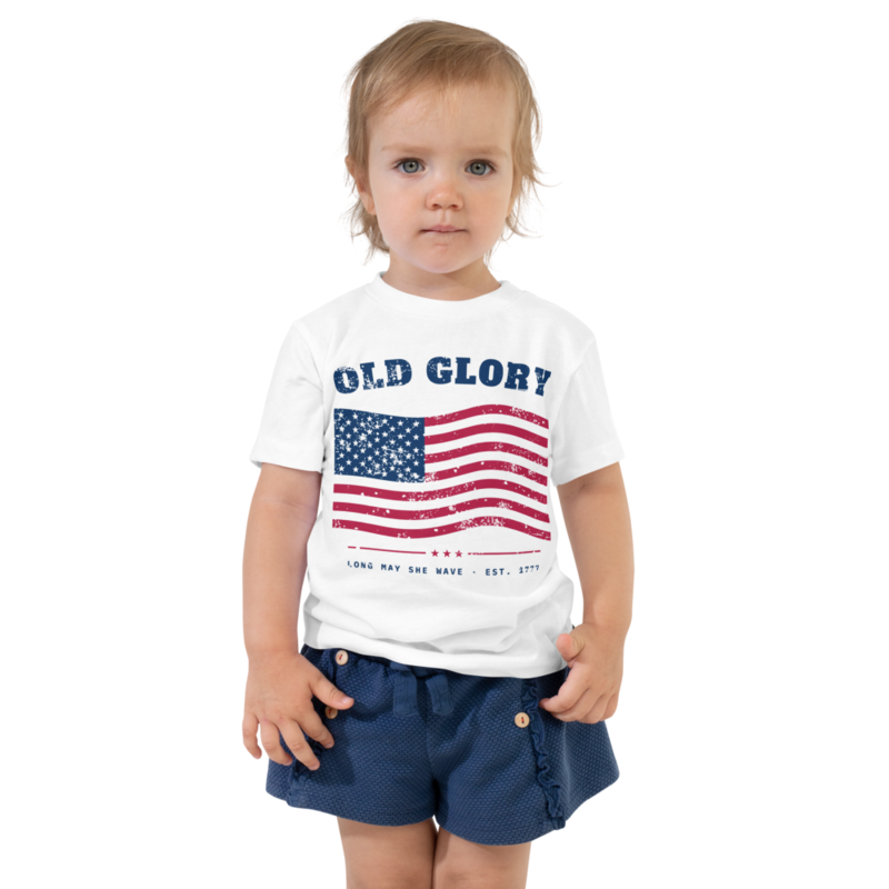 Old Glory Toddler Tee in White