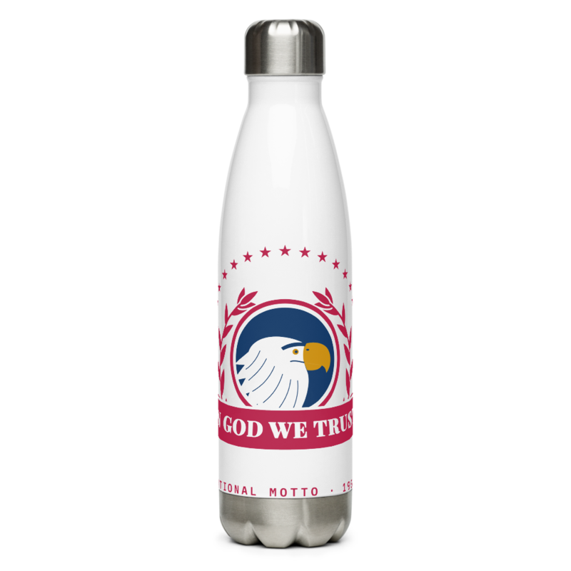 In God We Trust Water Bottle in White