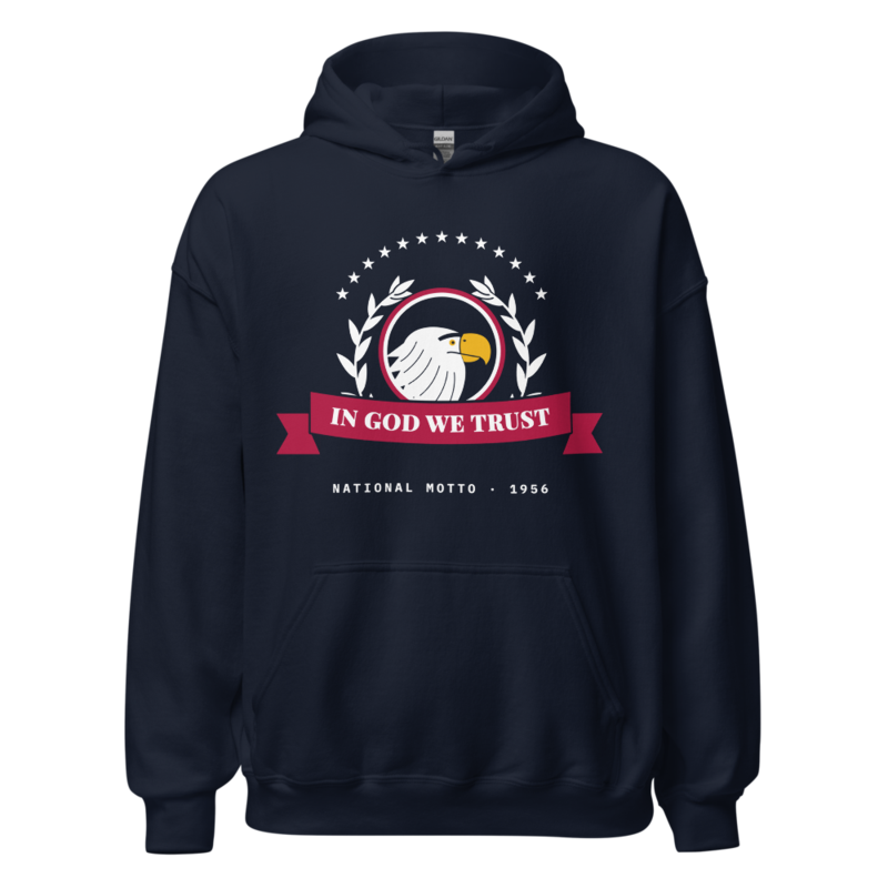 In God We Trust Hoodie in Navy