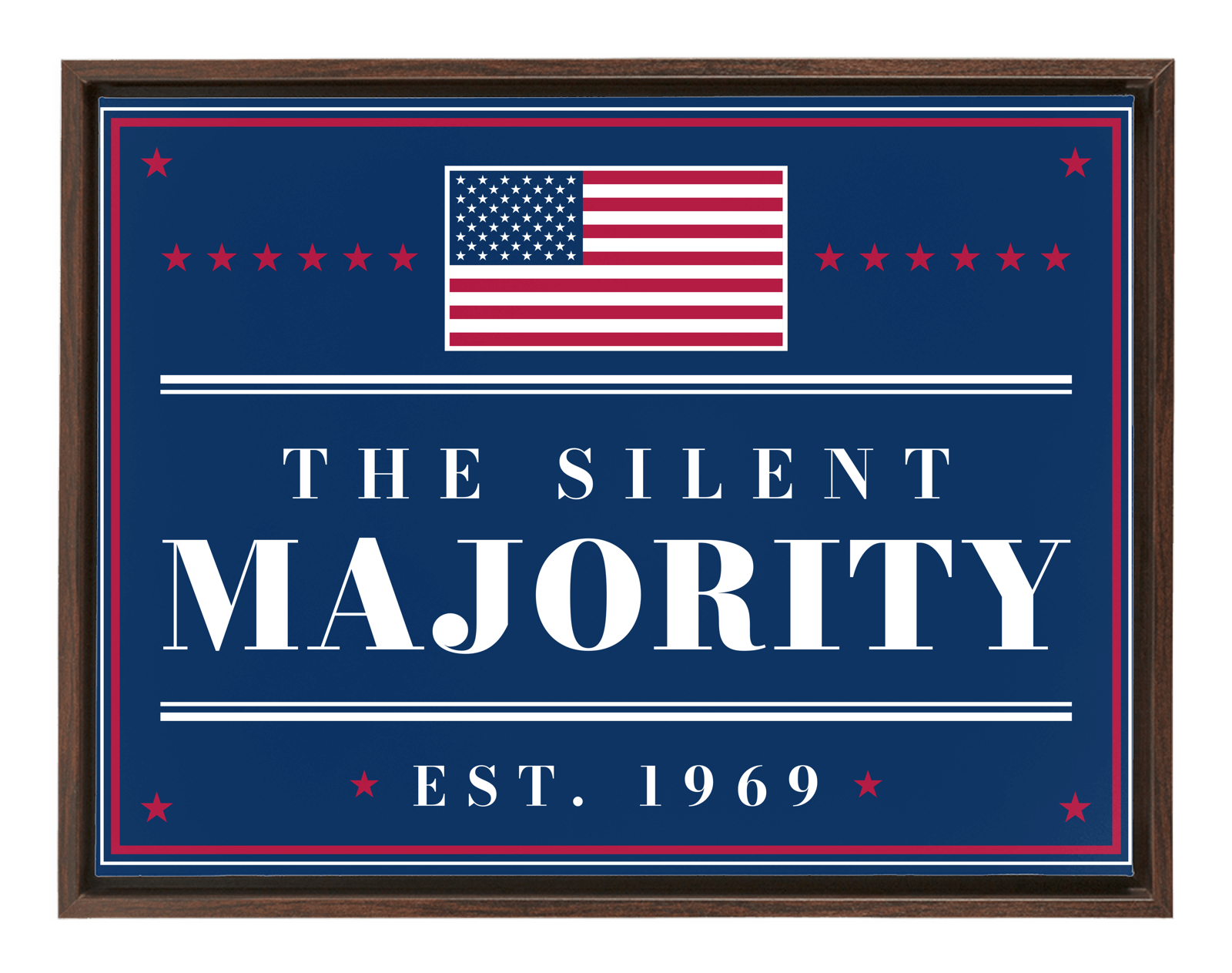 The Silent Majority Framed Canvas in Walnut Frame