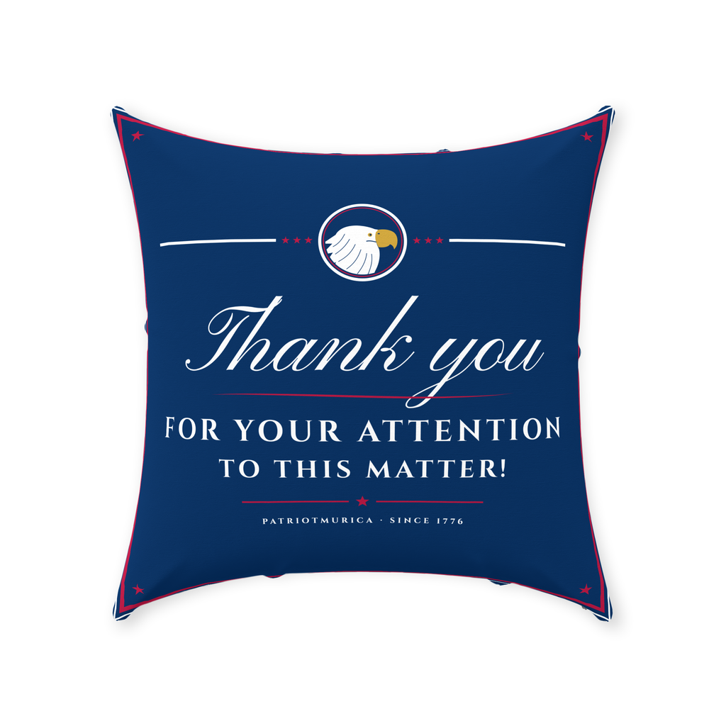 Thank You for Your Attention Linen Throw Pillow