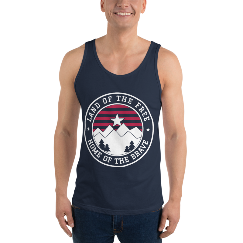 Land of the Free Tank Top in Navy