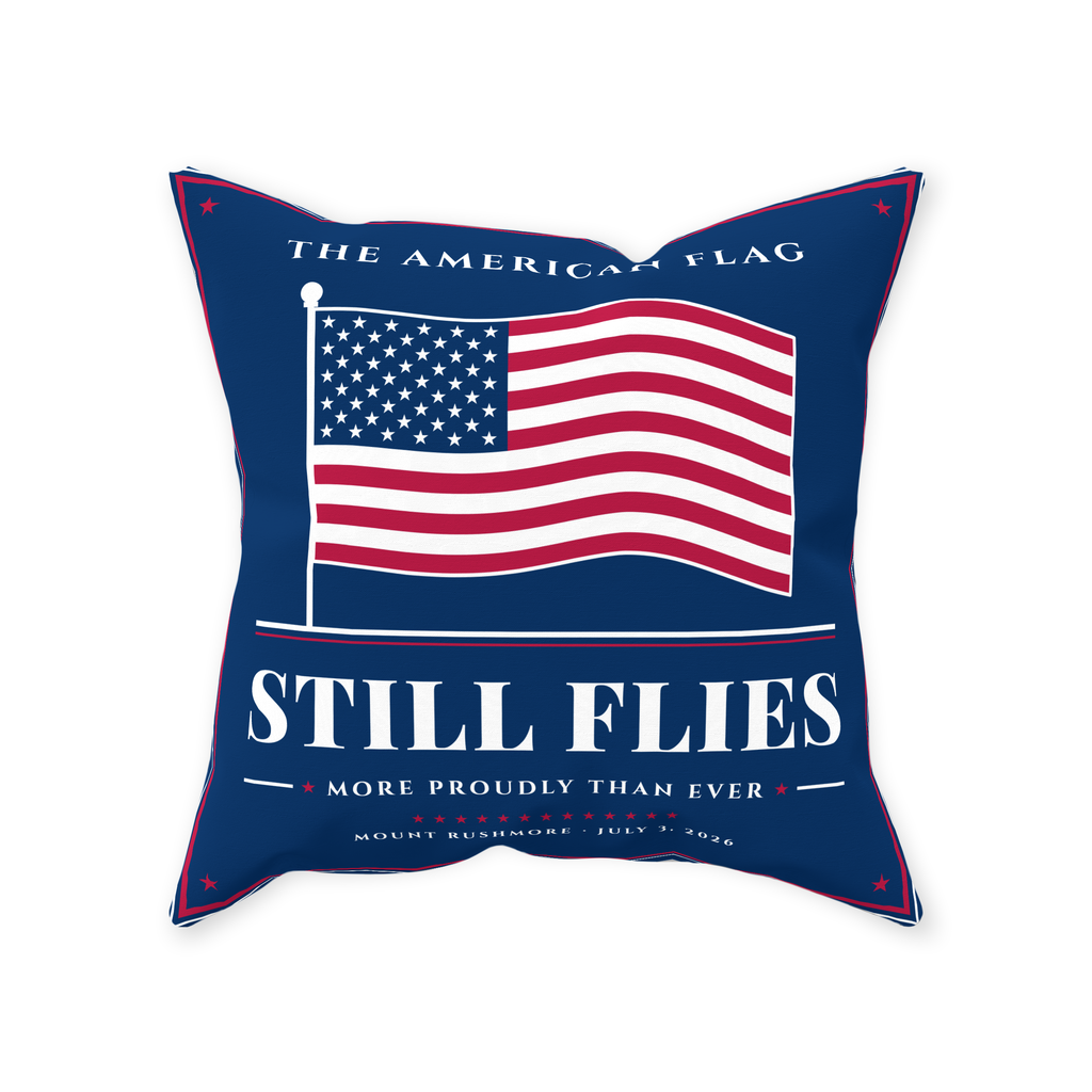 The American Flag Still Flies Outdoor Pillow