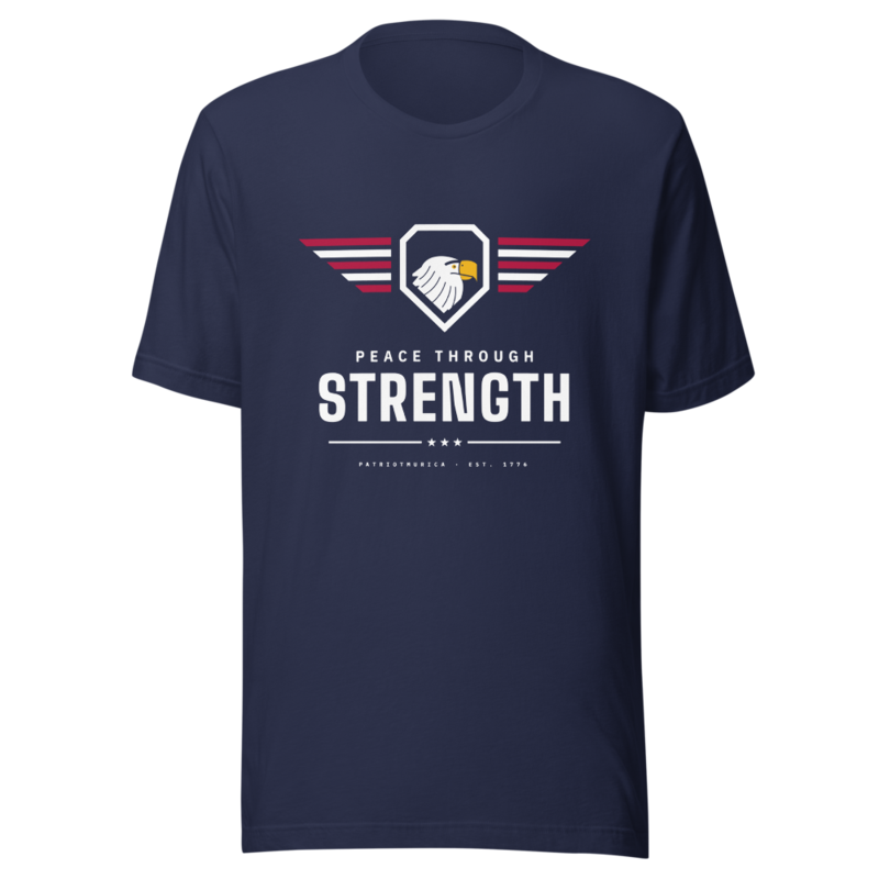 Peace Through Strength Tee in Navy