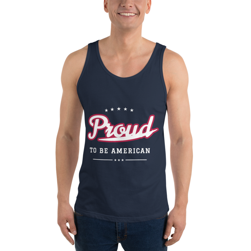 Proud to Be American Tank Top in Navy