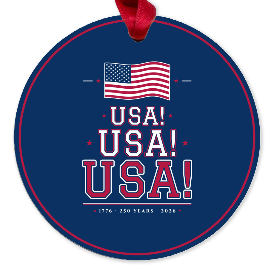 USA! USA! USA! Maple Ornament