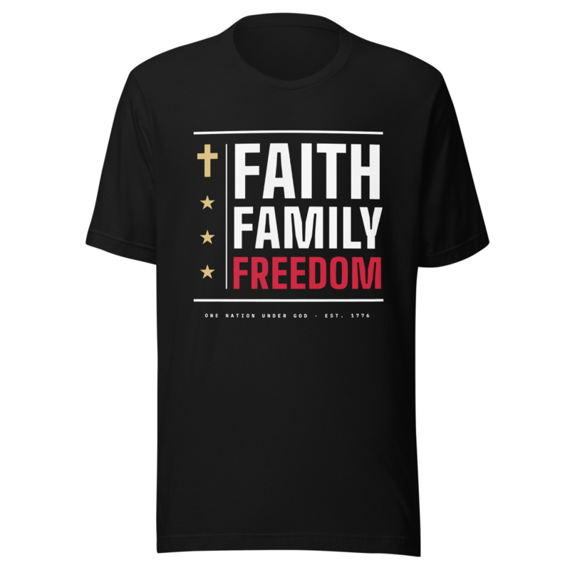Faith Family Freedom Tee in Black