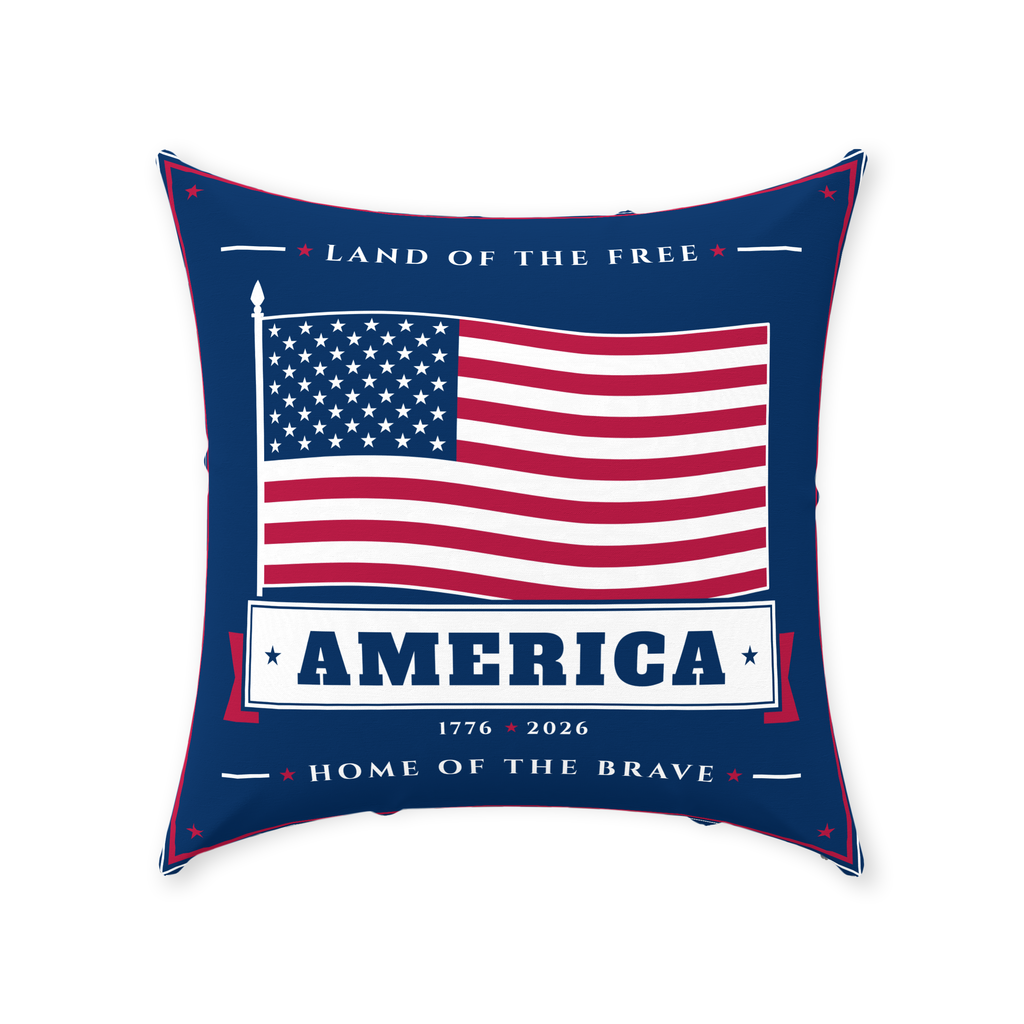 America Linen Throw Pillow