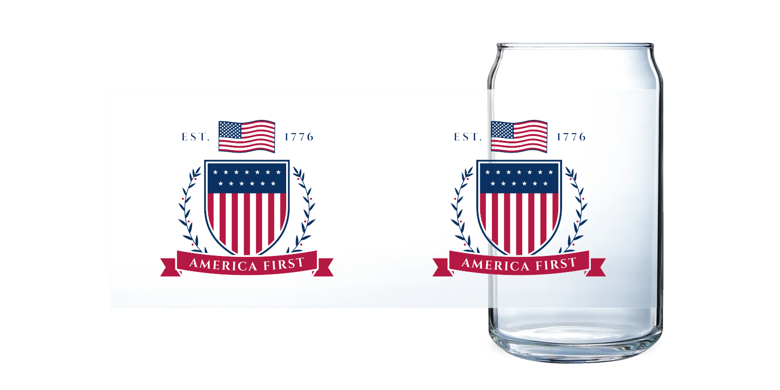 America First Crest Can Glass