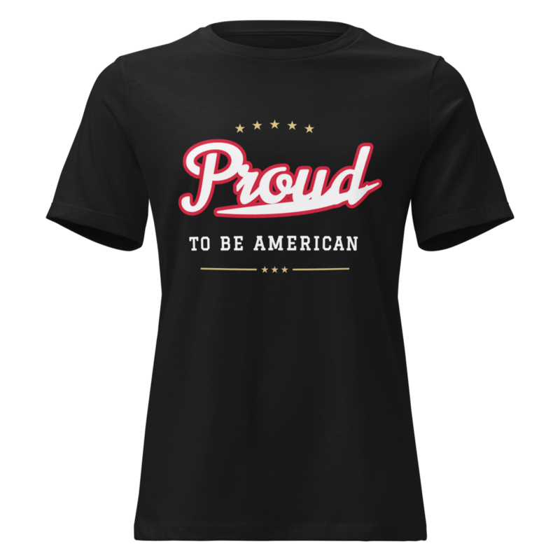 Proud to Be American Women’s Relaxed Tee in Black