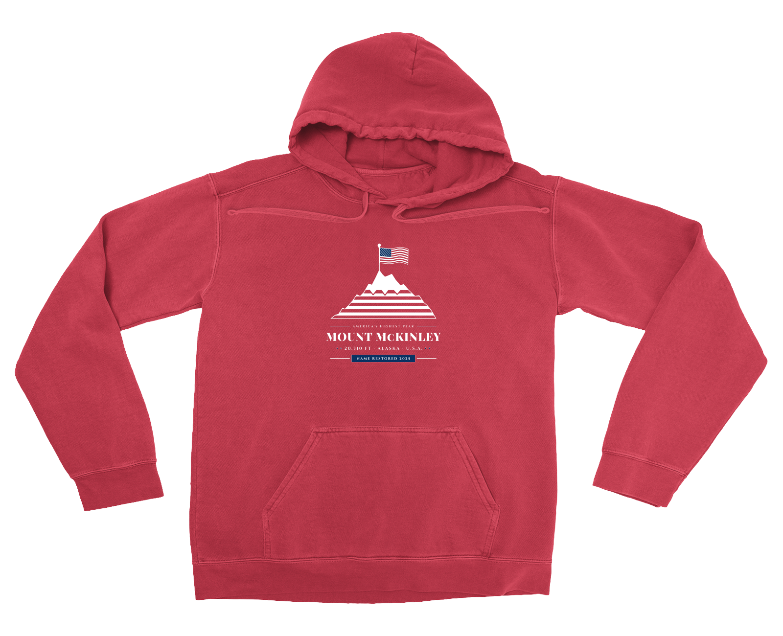 Mount McKinley Garment-Dyed Hoodie in Crimson