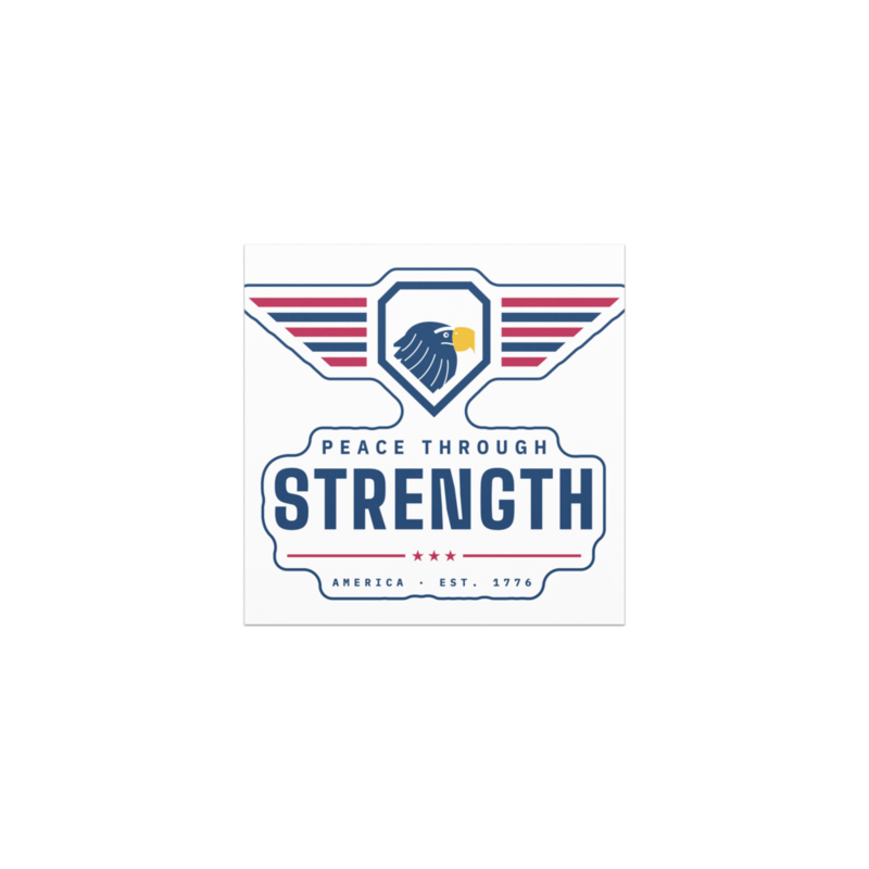 Peace Through Strength Car Magnet