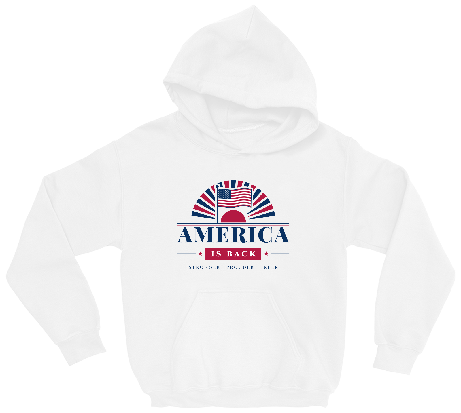 America Is Back Youth Hoodie in White