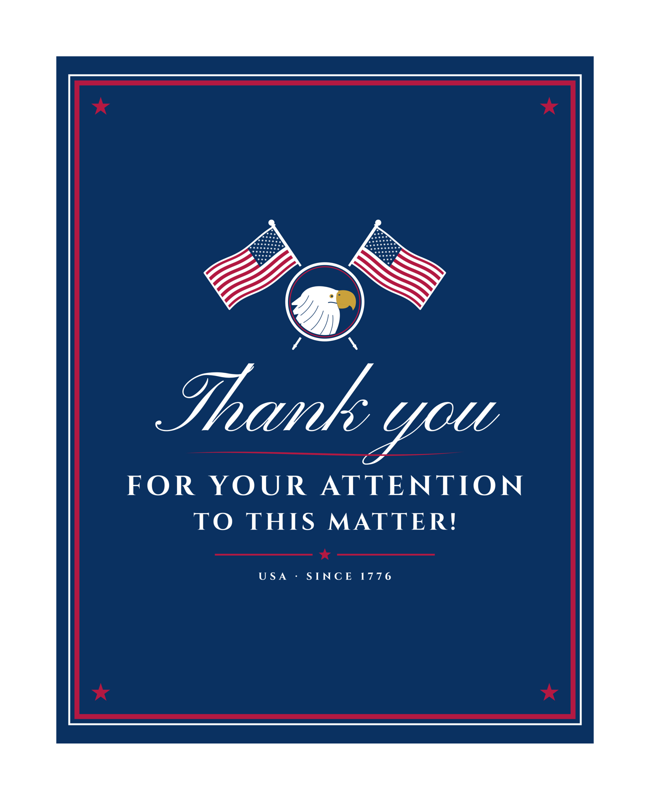 Thank You for Your Attention Mounted Print