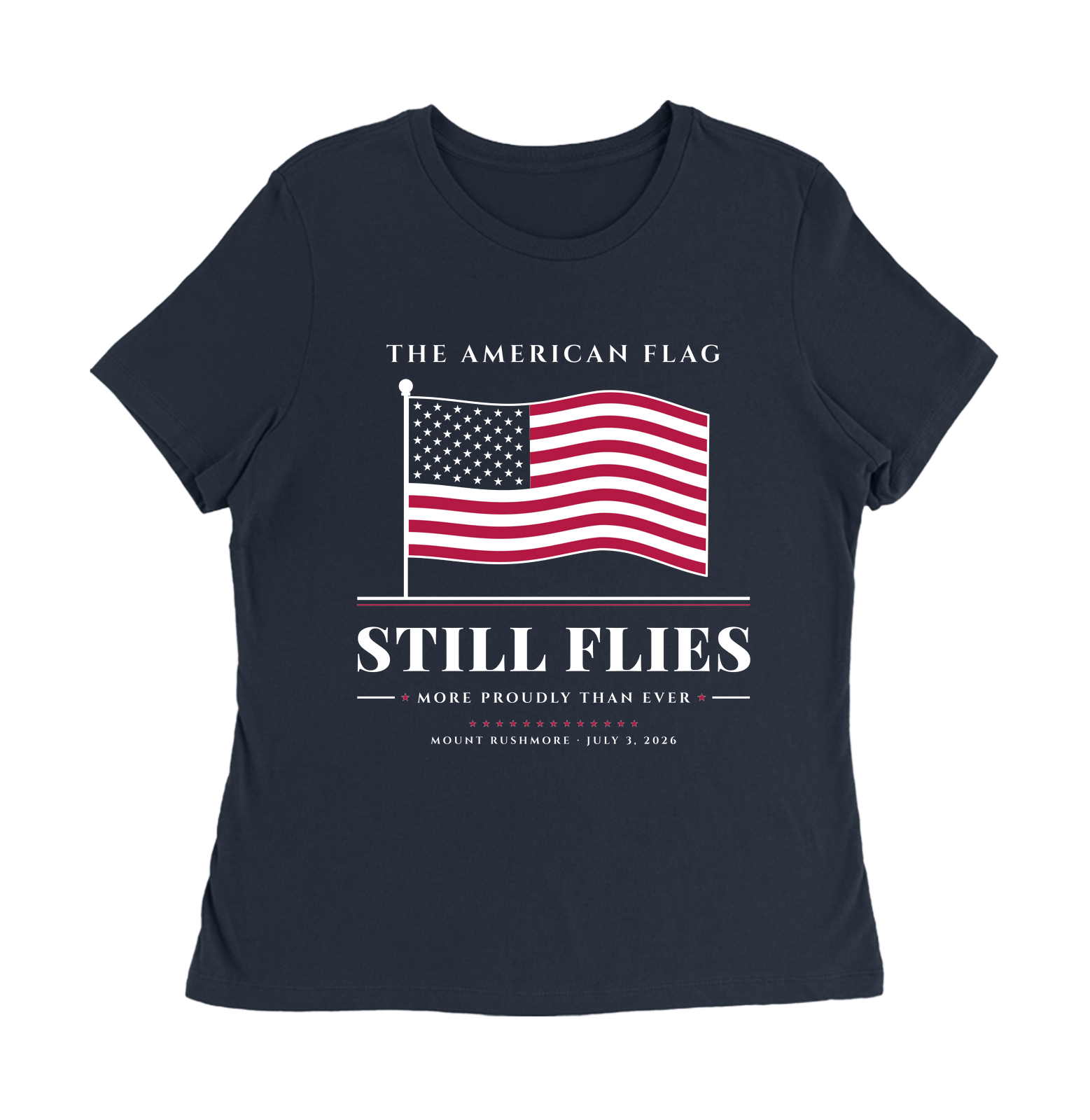 The American Flag Still Flies Women's Relaxed Tee in Navy