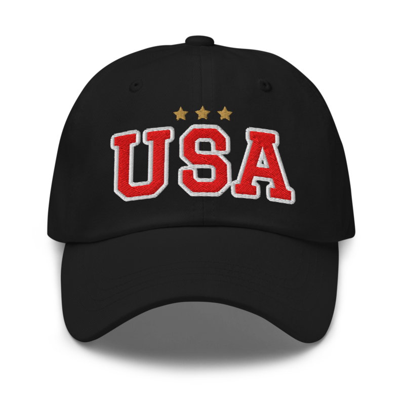 USA Dad Hat in Black