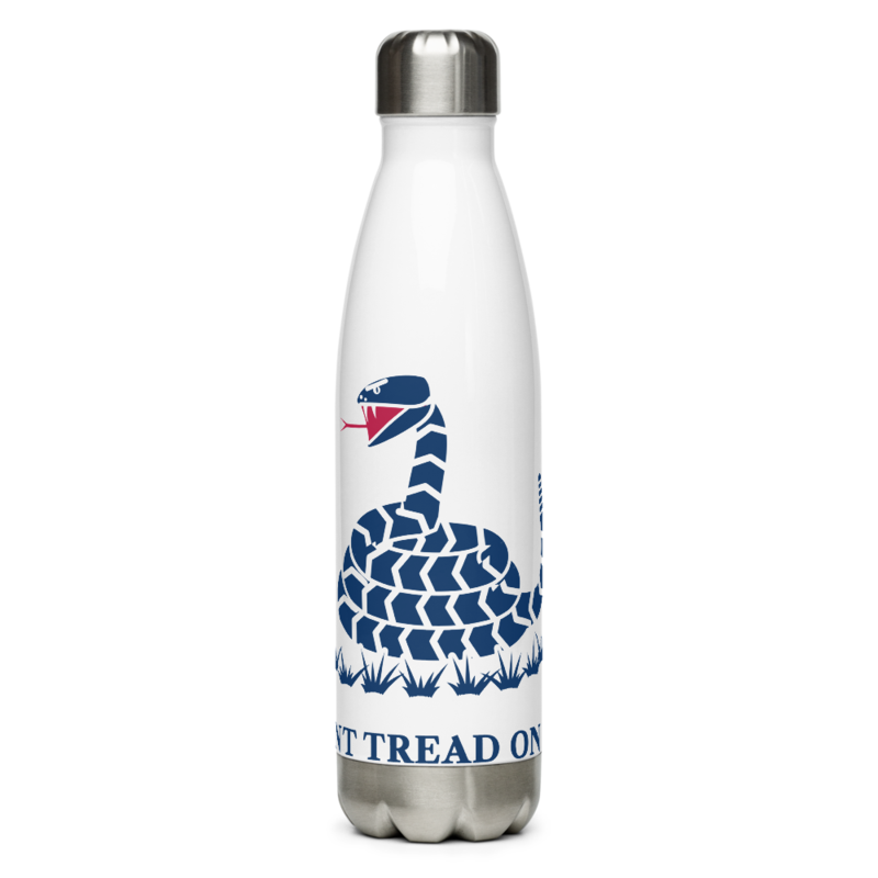 Don’t Tread on Me Water Bottle in White