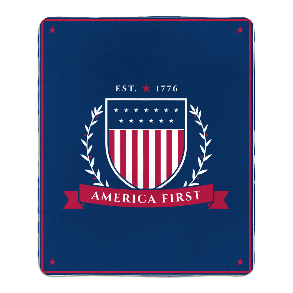 America First Crest Sherpa Blanket