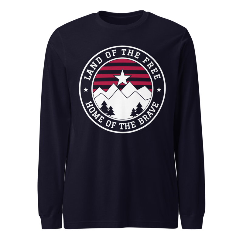 Land of the Free Long Sleeve Tee in Navy