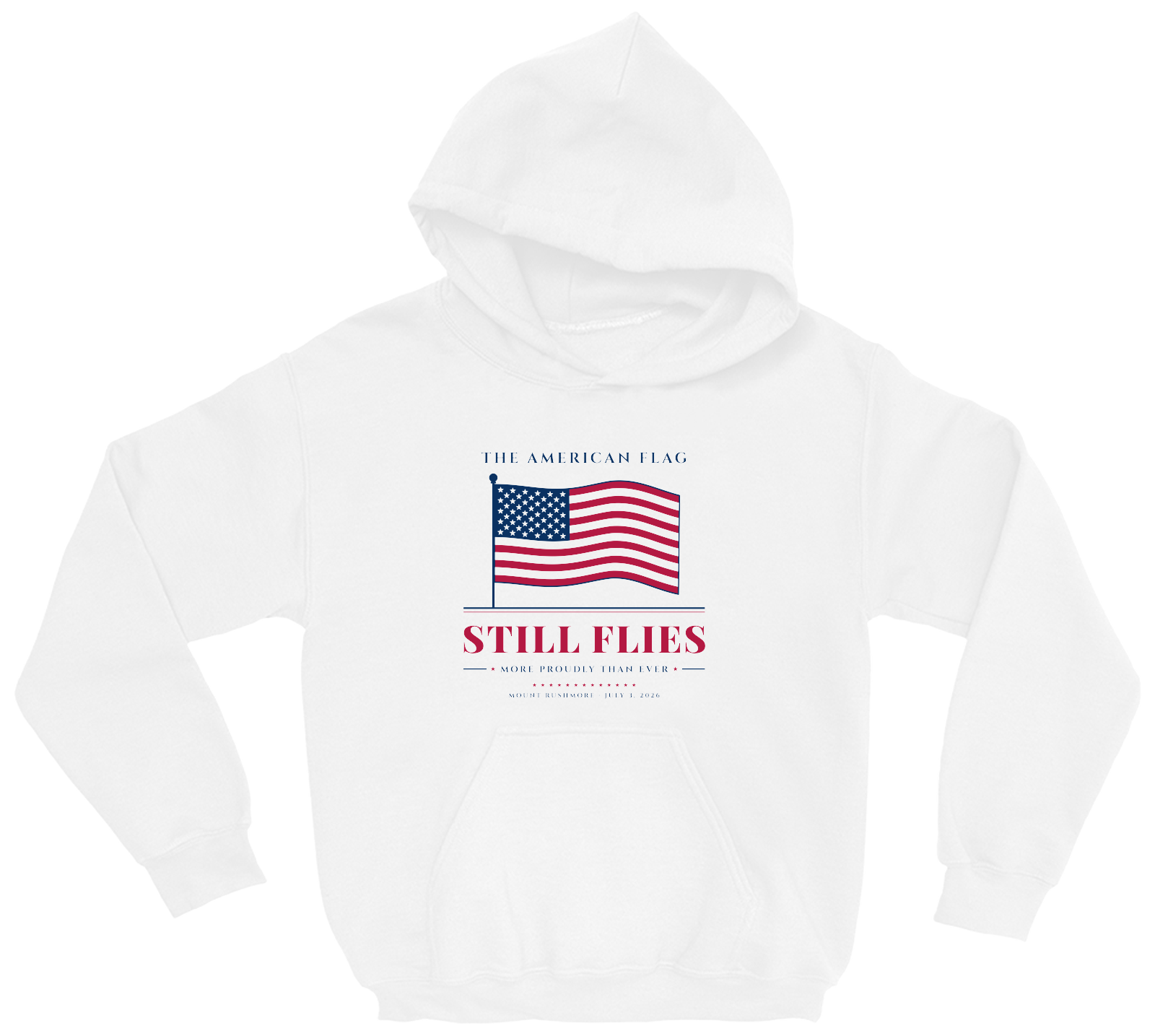 The American Flag Still Flies Youth Hoodie in White