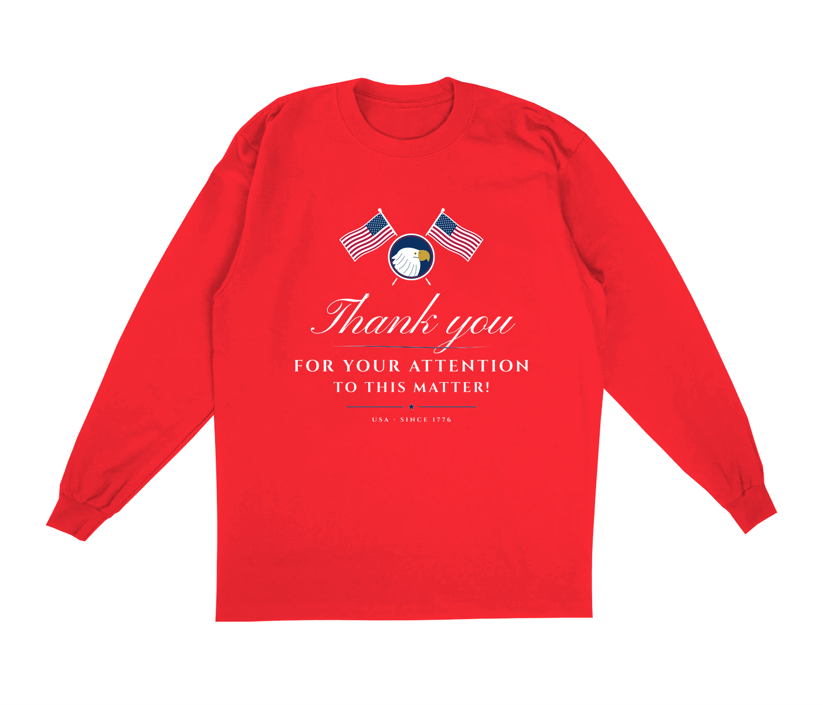 Thank You for Your Attention Oversized Long Sleeve in Red