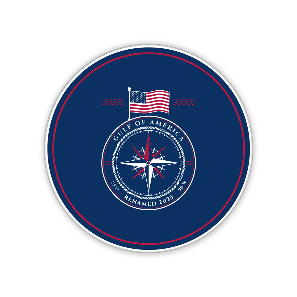 Gulf of America Round Wood Sign