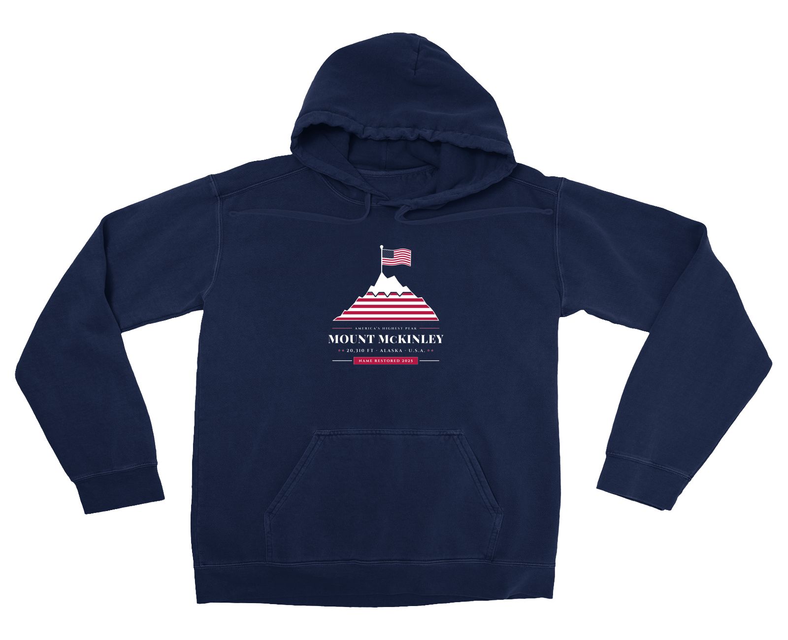 Mount McKinley Garment-Dyed Hoodie in True Navy