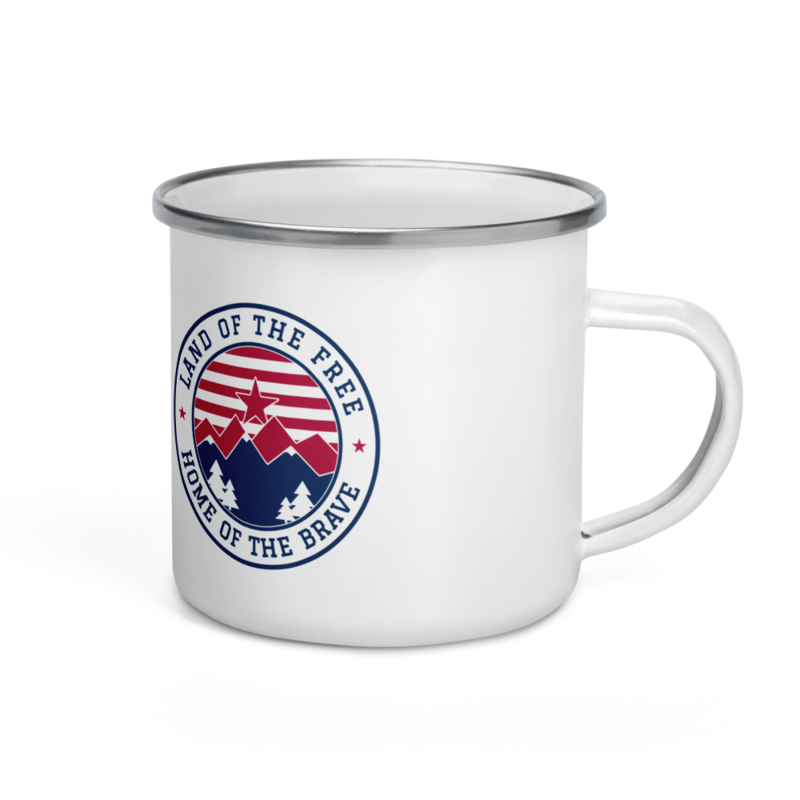 Land of the Free Enamel Camp Mug