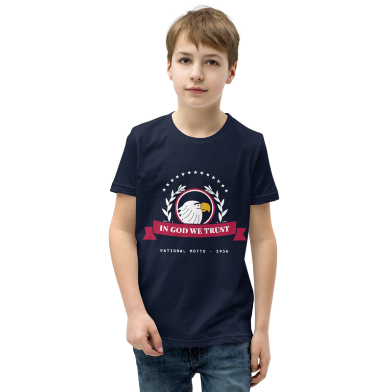 In God We Trust Youth Tee in Navy