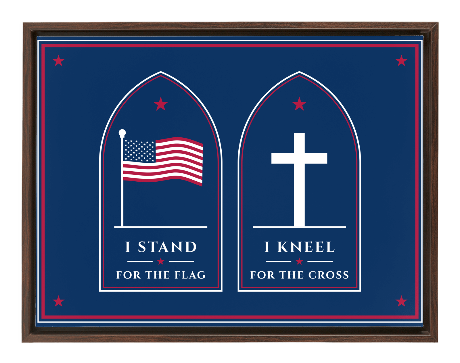 Stand for the Flag Framed Canvas in Walnut Frame