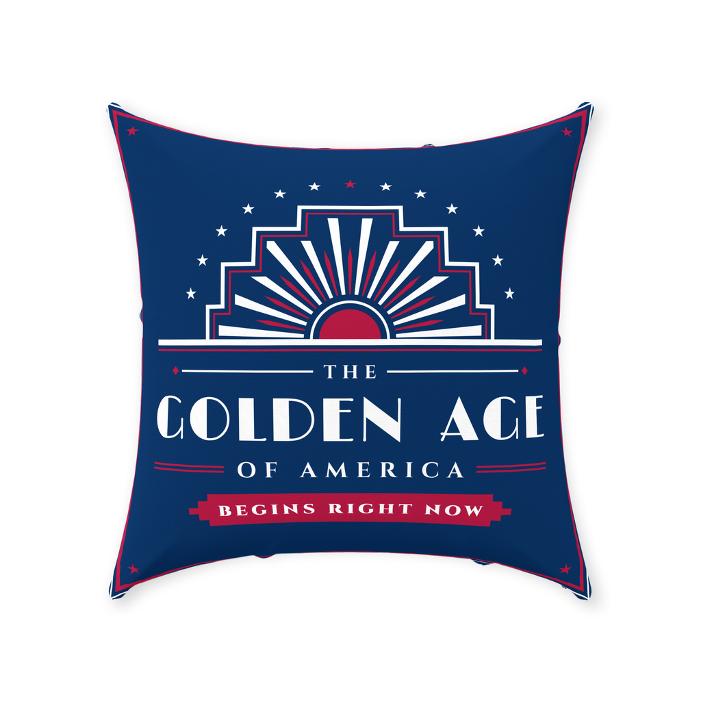 The Golden Age Linen Throw Pillow