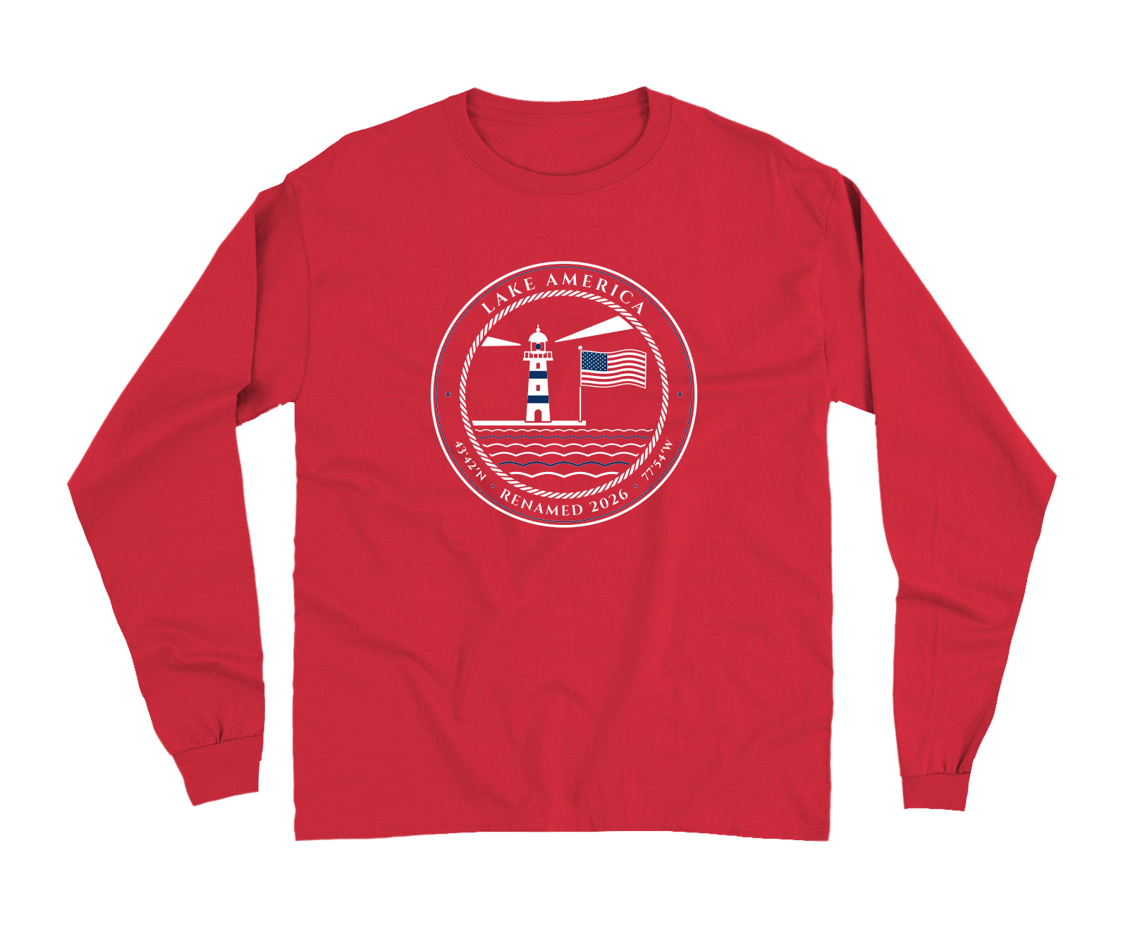 Lake America Garment-Dyed Long Sleeve in Red