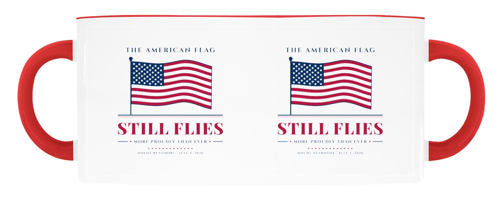 The American Flag Still Flies Accent Mug in Red Accents