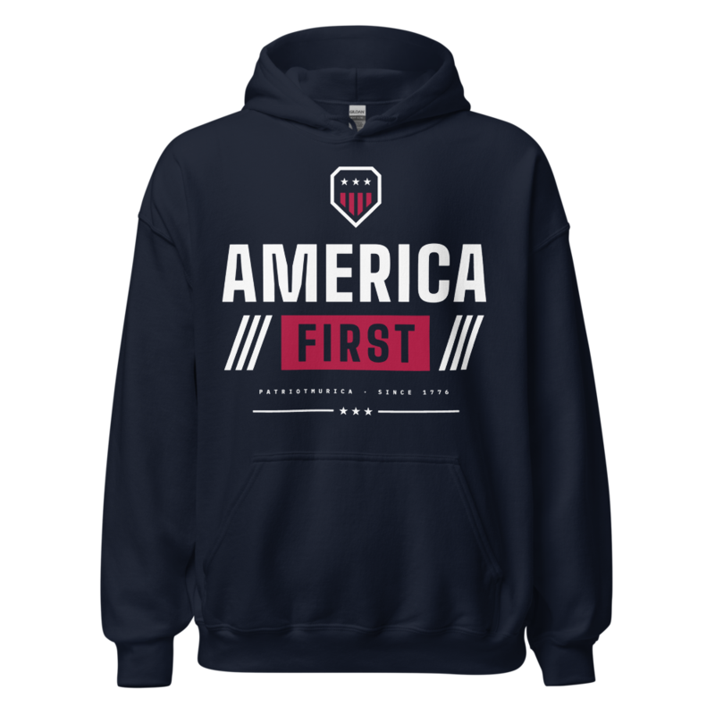 America First Hoodie in Navy