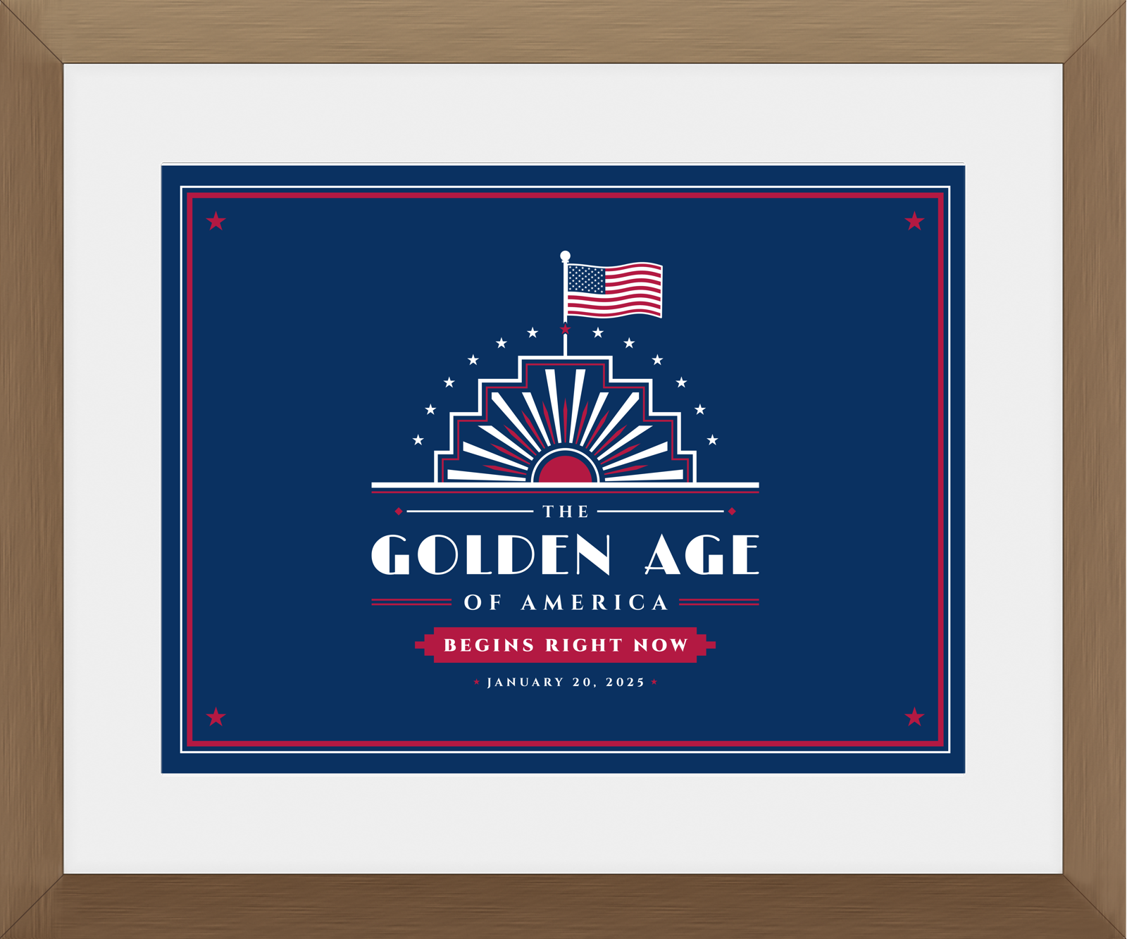 The Golden Age Framed Print in Walnut Frame
