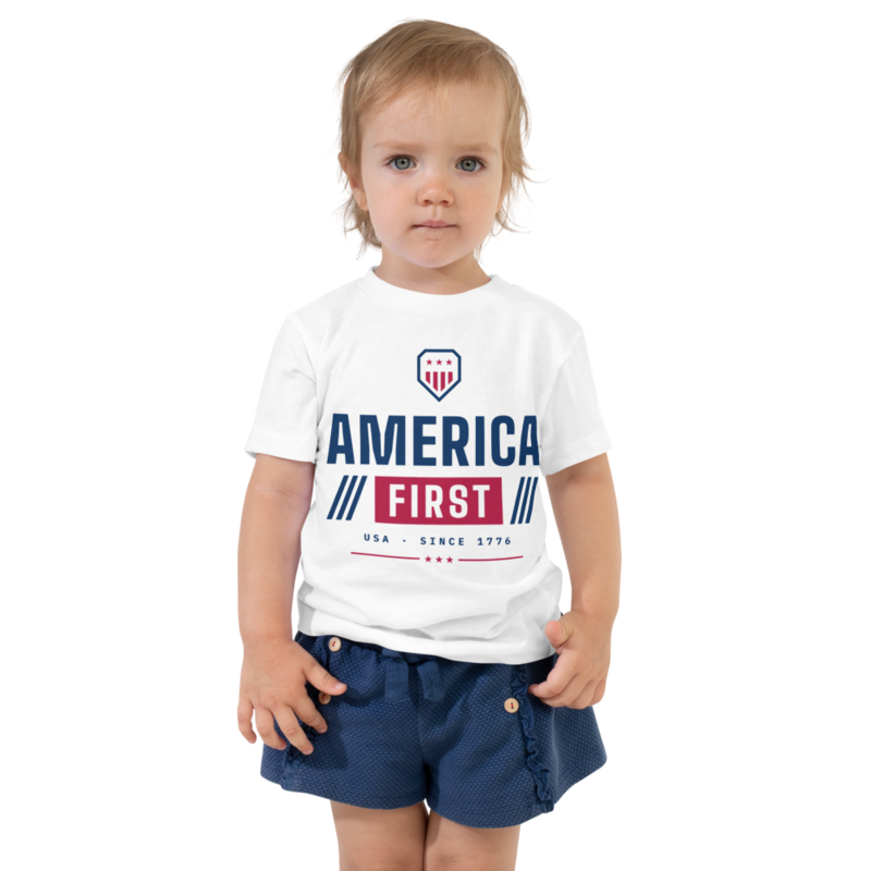 America First Toddler Tee in White
