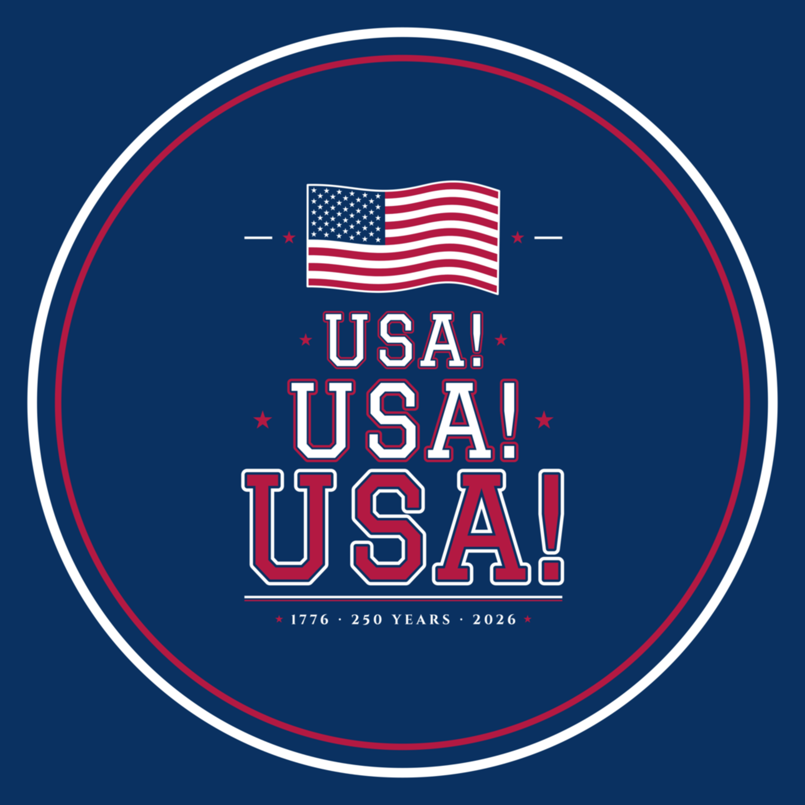 USA! USA! USA! Metal Ornament
