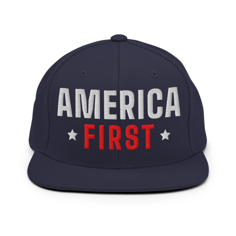 America First Snapback in Navy
