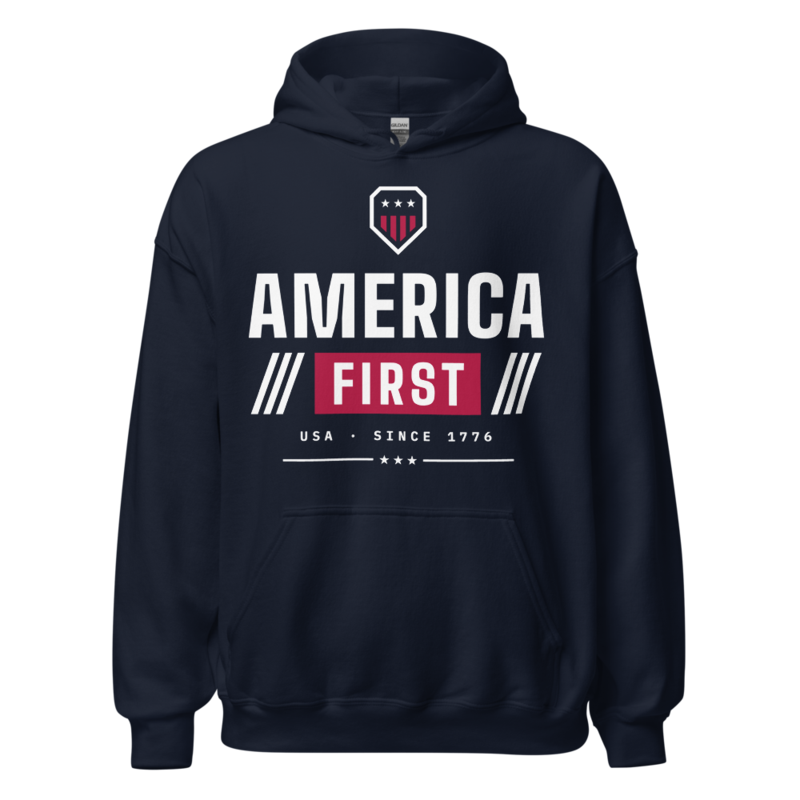 America First Hoodie in Navy