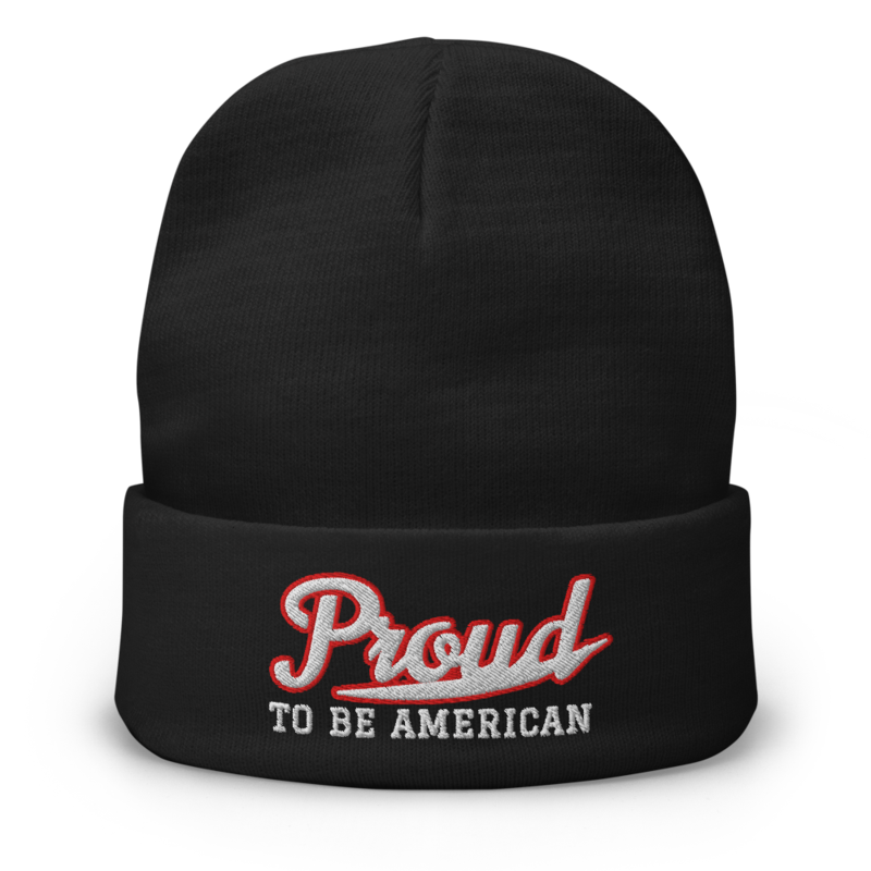 Proud to Be American Beanie in Black