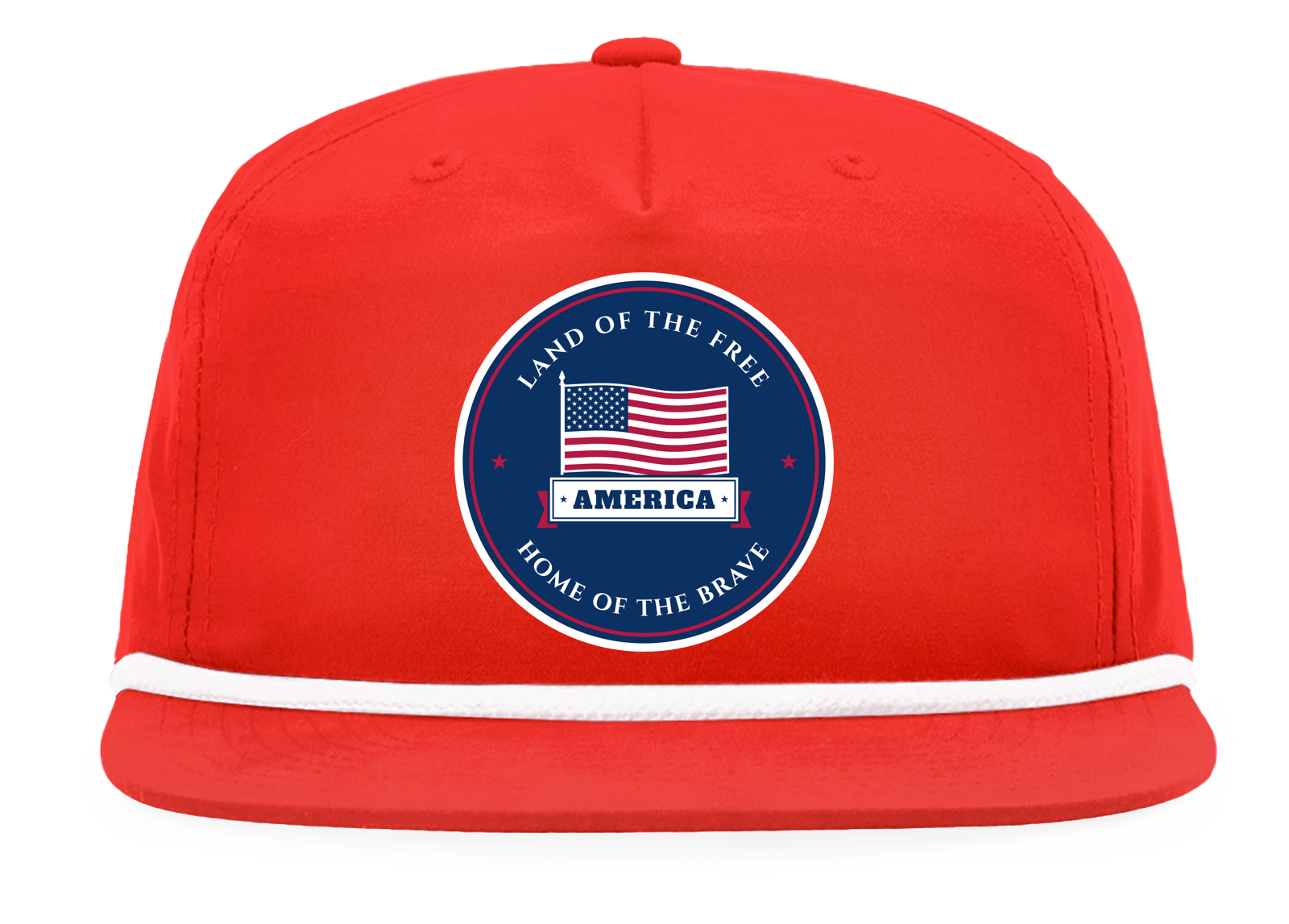 America Rope Snapback Cap in Red / White Rope