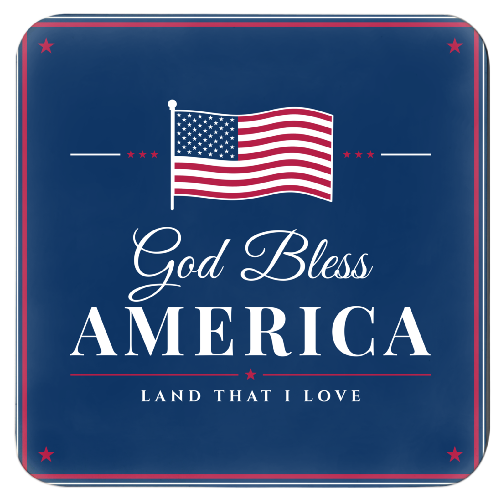 God Bless America Cork Coaster Set
