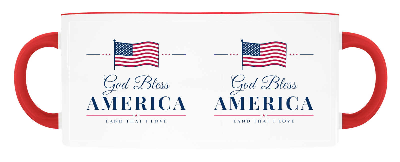 God Bless America Accent Mug in Red Accents